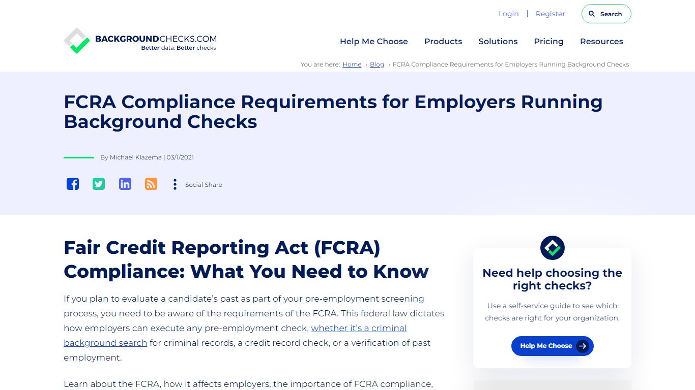 FCRA Compliance Requirements for Employers Running Background Checks